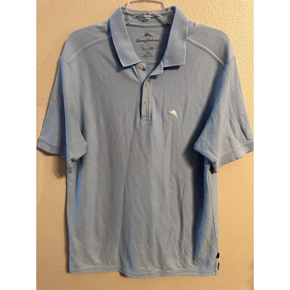 Tommy Bahama Men's Soft Touch Polo Shirt Blue Medium M Golf‎ Casual
